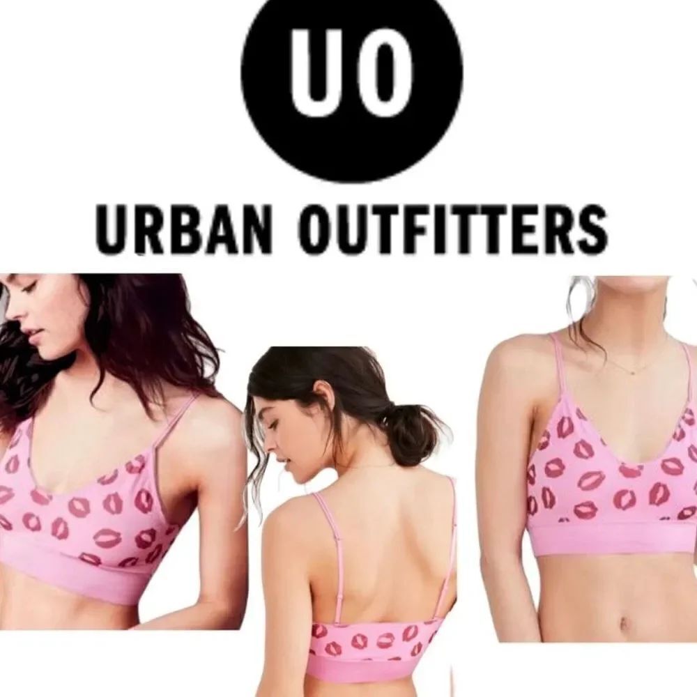 Urban Outfitters Set of 2 Purple Kiss Print & Blue Star Print Swim Top Size S &